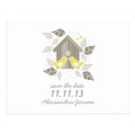 std yellow kissing birds horizontal postkarten