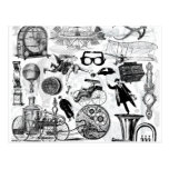 Steampunk Collage Nr. 2 Postkarten