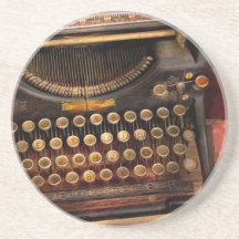 Steampunk - gerade eine gewöhnliche Schreibmaschin Bierdeckel