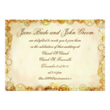 Steampunk Hochzeit, Einladung