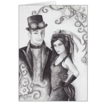 Steampunk Hochzeit - Notecard Grußkarte