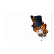 Steampunk Katzen-Visitenkarte