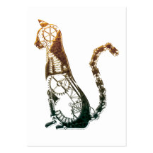 Steampunk Katzen-Visitenkarten