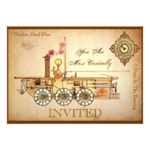Steampunk Themed Party Einladung