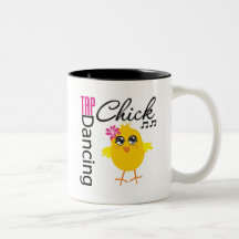 Stechen Sie Tanzen-Küken an Kaffeetasse