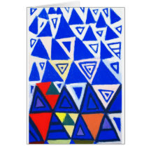 Steigende blaue Dreiecke (geometrischer Expression Karte