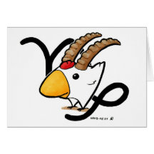 Steinbock-Huhn-Gruß-Karte