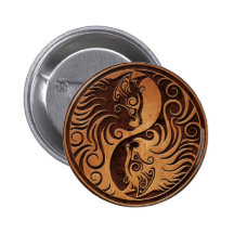 SteinYin Yang Kätzchen Browns Anstecknadelbuttons