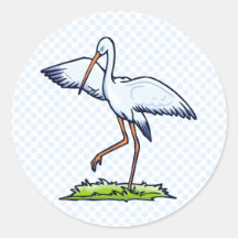 Steppy Storch Runde Sticker