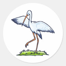 Steppy Storch Runder Aufkleber