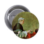 Sterben Teetrinkerin durch Chardin Jean-Baptiste S Anstecknadelbuttons