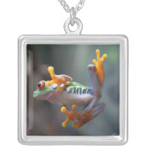 Sterlingsilber-bunte Frosch-Halskette
