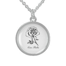 Sterlingsilber-Halskette "Ciao Bella" mit Rose