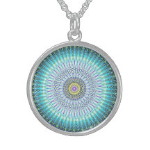 Sterlingsilber-Mandala-Halskette