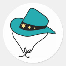 Stern-Band auf blauem Cowboyhut Sticker