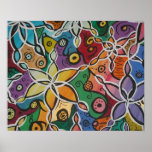 Stern-Blumen-Druck Poster