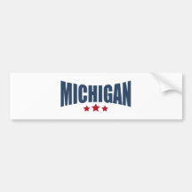 Stern-Entwurf Michigans drei Auto Sticker