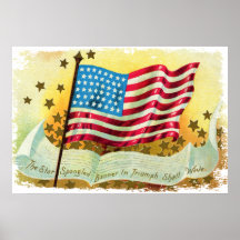 Stern Spangled Fahnen-amerikanische Flaggen-Leinwa Plakatdrucke