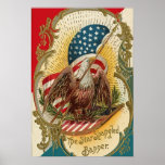 Stern Spangled Fahnen-Weißkopfseeadler-Kunst-Druck Plakatdruck