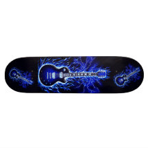 Stern sprengte blaues Skateboard der Gitarren-I Personalisierte Skatedecks