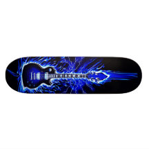 Stern sprengte blaues Skateboard der Gitarren-III Personalisiertes Deck