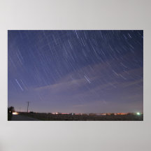 Stern-Spuren auf einem Moonlit Himmel Posterdruck