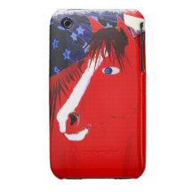 Sterne u. Streifen-Pferd iPhone 3 Case-Mate Hülle