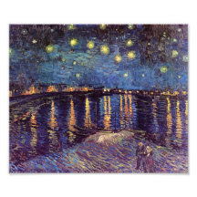 Sternenklare Nacht über der Rhône - dem Van Gogh Kunstphoto