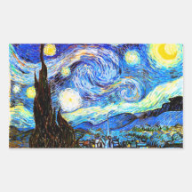 Sternenklare Nacht Van Gogh Rechtecksticker