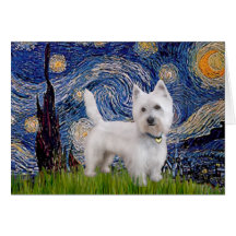 Sternenklare Nacht - Westie 10 (L) Karte