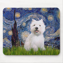 Sternenklare Nacht - Westie 2 Mousepads