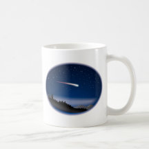 Sternschnuppe über Nachtlandschaft Kaffeehaferl