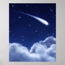 Sternschnuppe über Wolken-Plakat