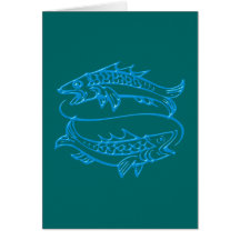 Sternzeichen Fische zodiac sign Pisces Grußkarte