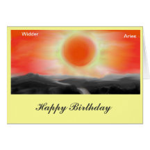 Sternzeichen Widder,Aries  Geburtstagskarte