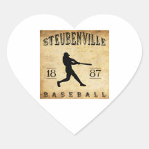 Steubenville Ohio Baseball 1887 Herz Aufkleber