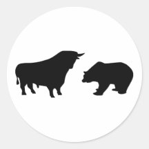 Stier-Bär Runder Sticker