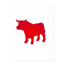 Stier sehen Rot Postkarten