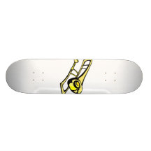 stilisiertes gelbes Trombonegraphikbild Personalisierte Skatedecks