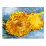 Stillleben mit zwei Sonnenblumen durch Vincent van Postkarte