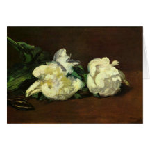 Stillleben, weiße Pfingstrose durch Edouard Manet Grußkarten
