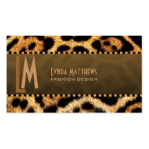 Stilvolle Leopard-Druck-Monogramm-Visitenkarten