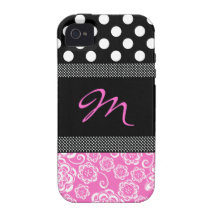 Stilvoller Girly Monogramm iphone 4 Fall Case-Mate iPhone 4 Cover