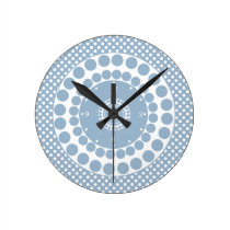 Stilvoller Schiefer-blaue u. weiße Tupfen-Uhr wanduhren