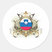 Stilvolles Slowenien Runder Sticker
