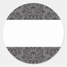 Stilvolles verziertes dunkelgraues Damastmuster Sticker