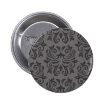 Stilvolles verziertes dunkelgraues Damastmuster Button