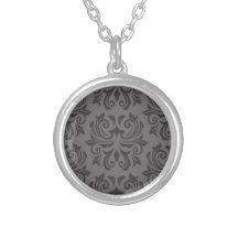 Stilvolles verziertes dunkelgraues Damastmuster Selbst Gestalteter Schmuck