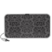 Stilvolles verziertes dunkelgraues Damastmuster iPhone Speaker