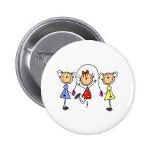 Stock-Mädchen-springendes Seil Button